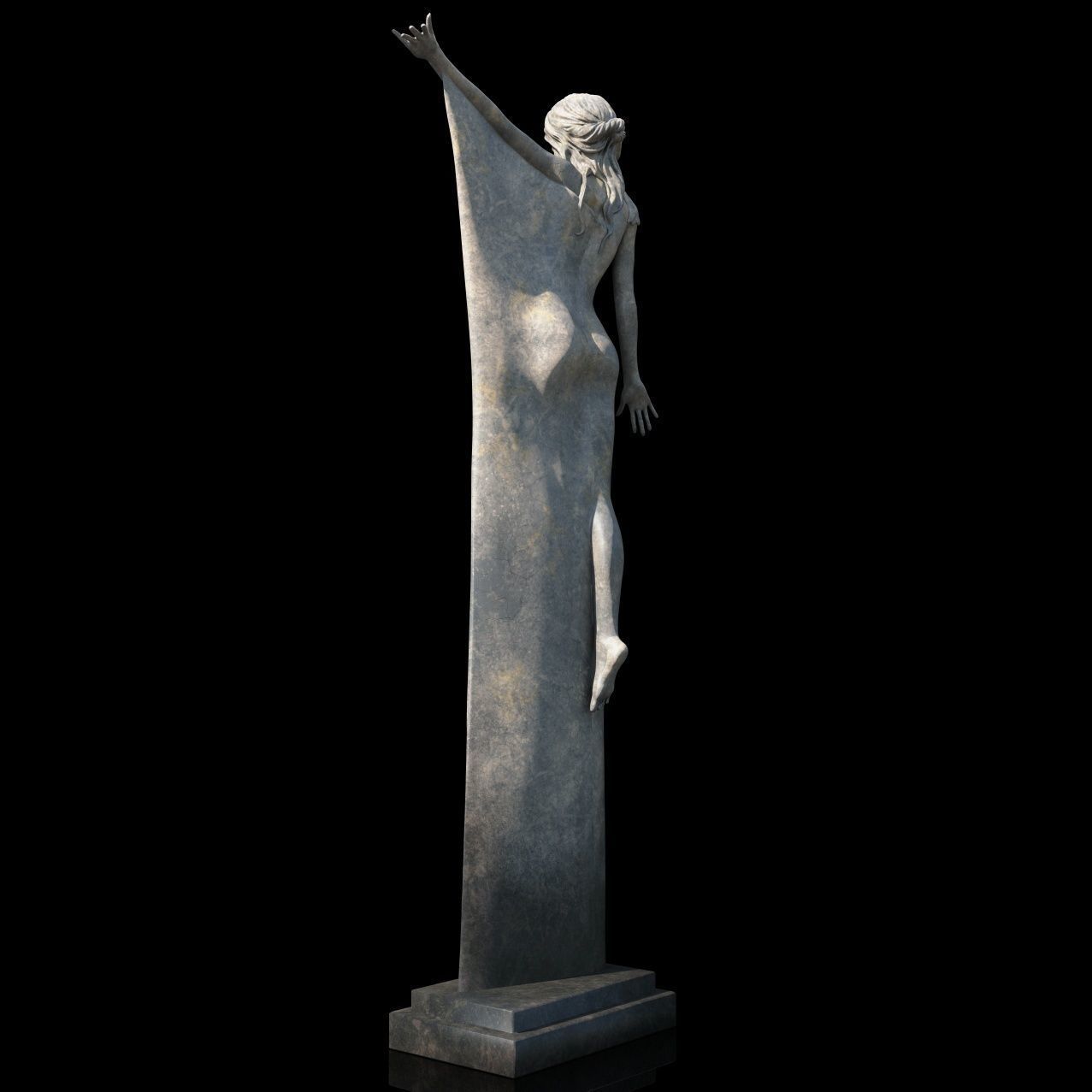 Seraphina bronze sculpture of woman 3D model_6