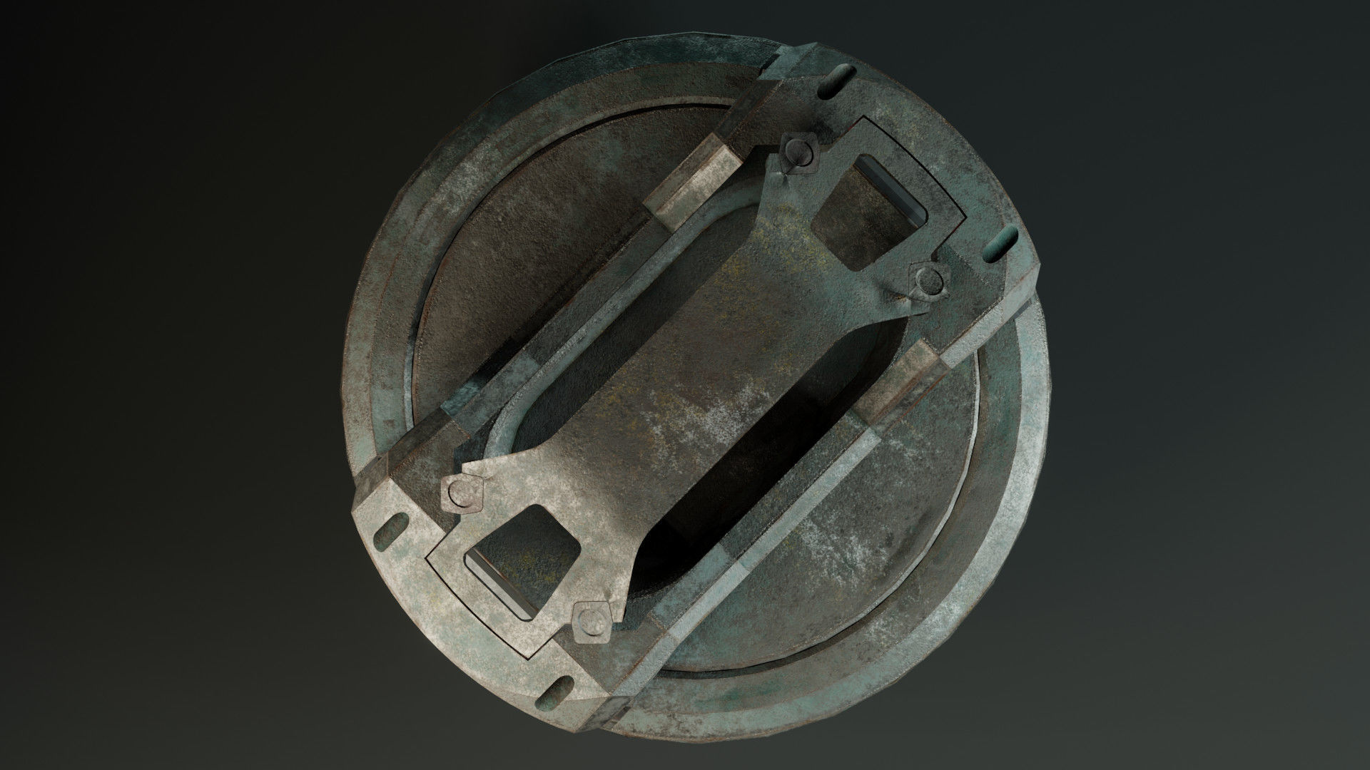 Sci-Fi Canister Cylinder Low-poly 3D model_3