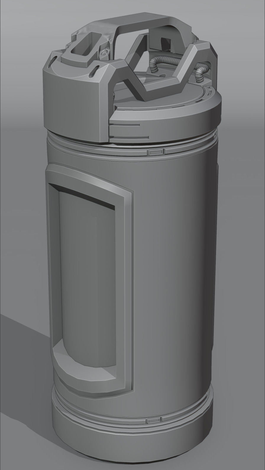 Sci-Fi Canister Cylinder Low-poly 3D model_7