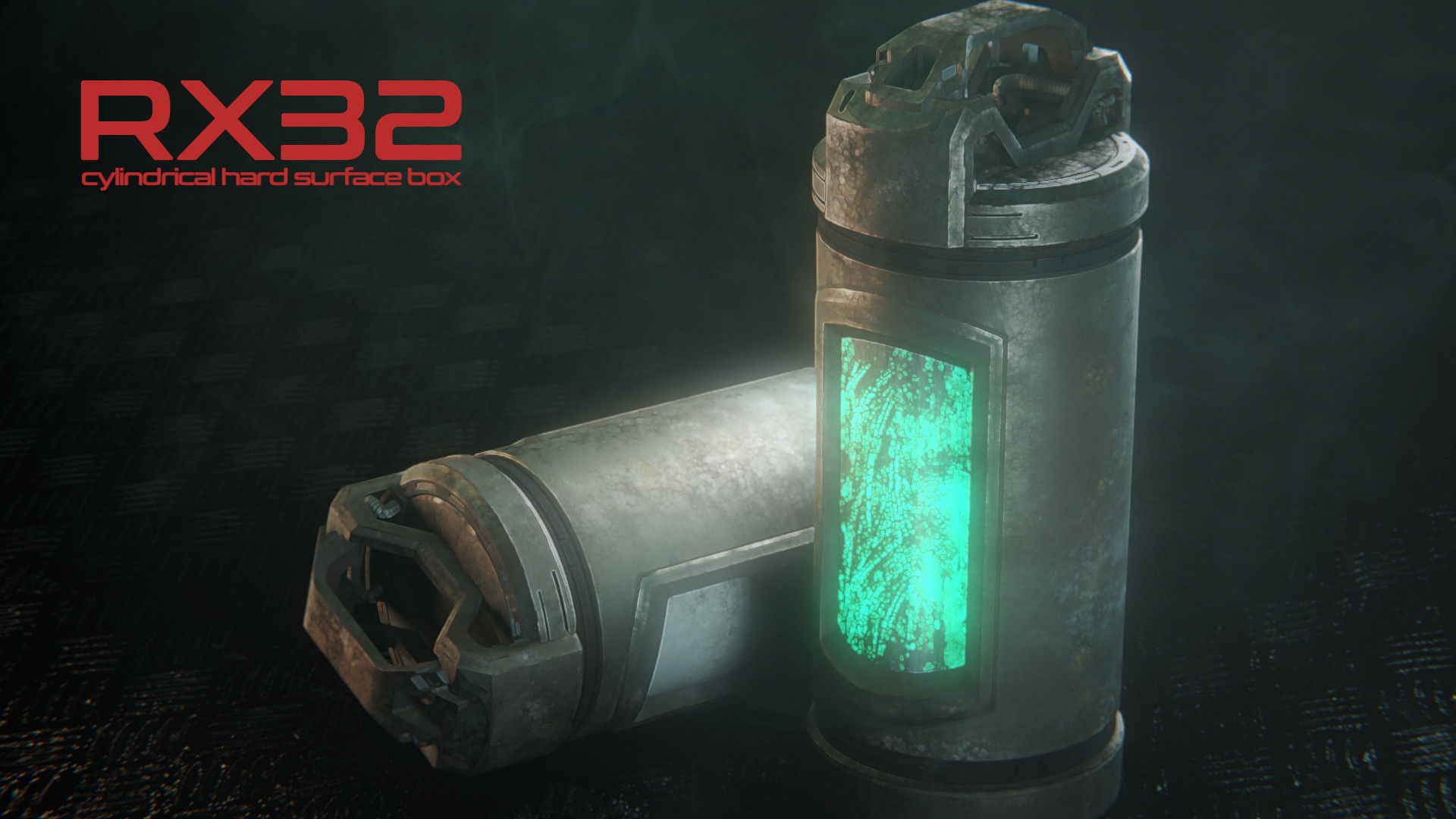 Sci-Fi Canister Cylinder Low-poly 3D model_11