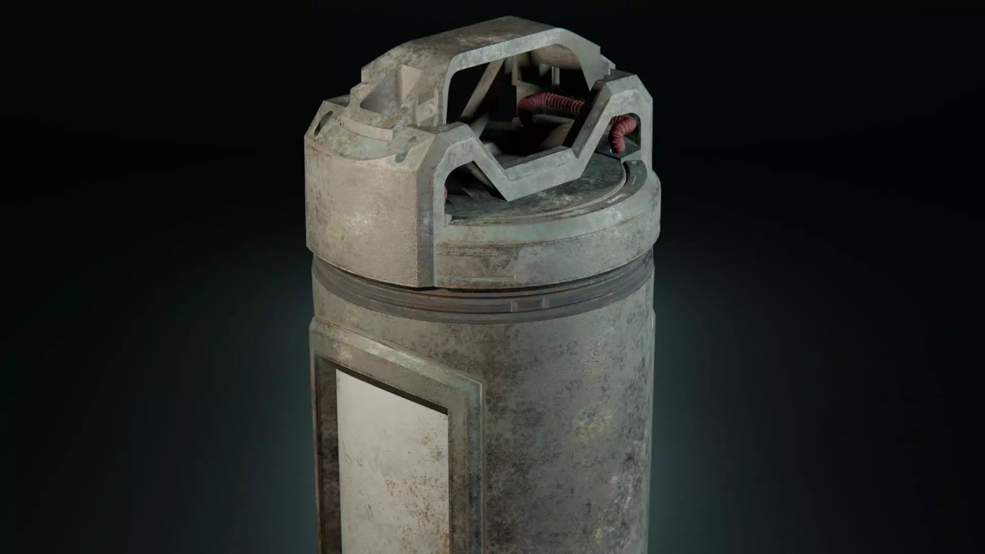 Sci-Fi Canister Cylinder Low-poly 3D model_0