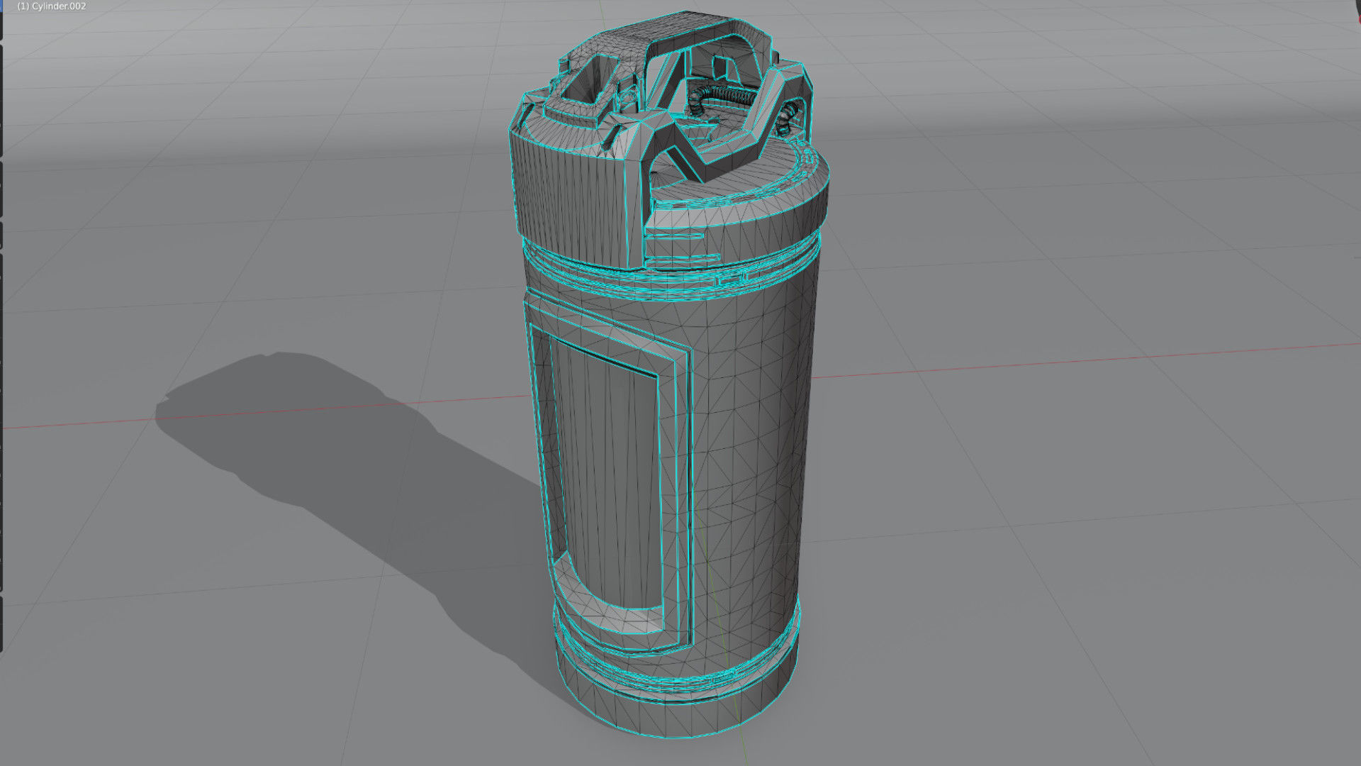 Sci-Fi Canister Cylinder Low-poly 3D model_4