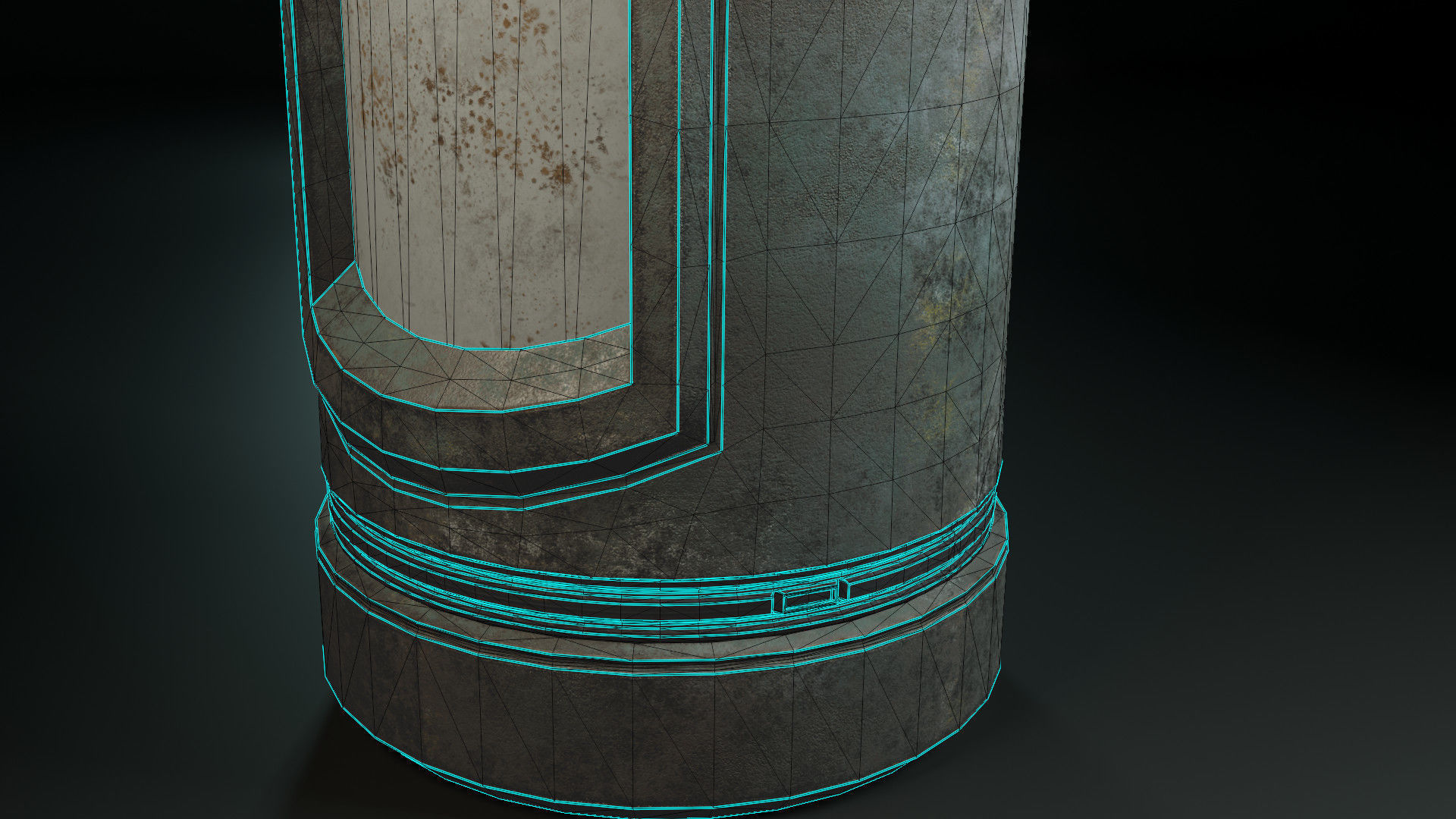 Sci-Fi Canister Cylinder Low-poly 3D model_6