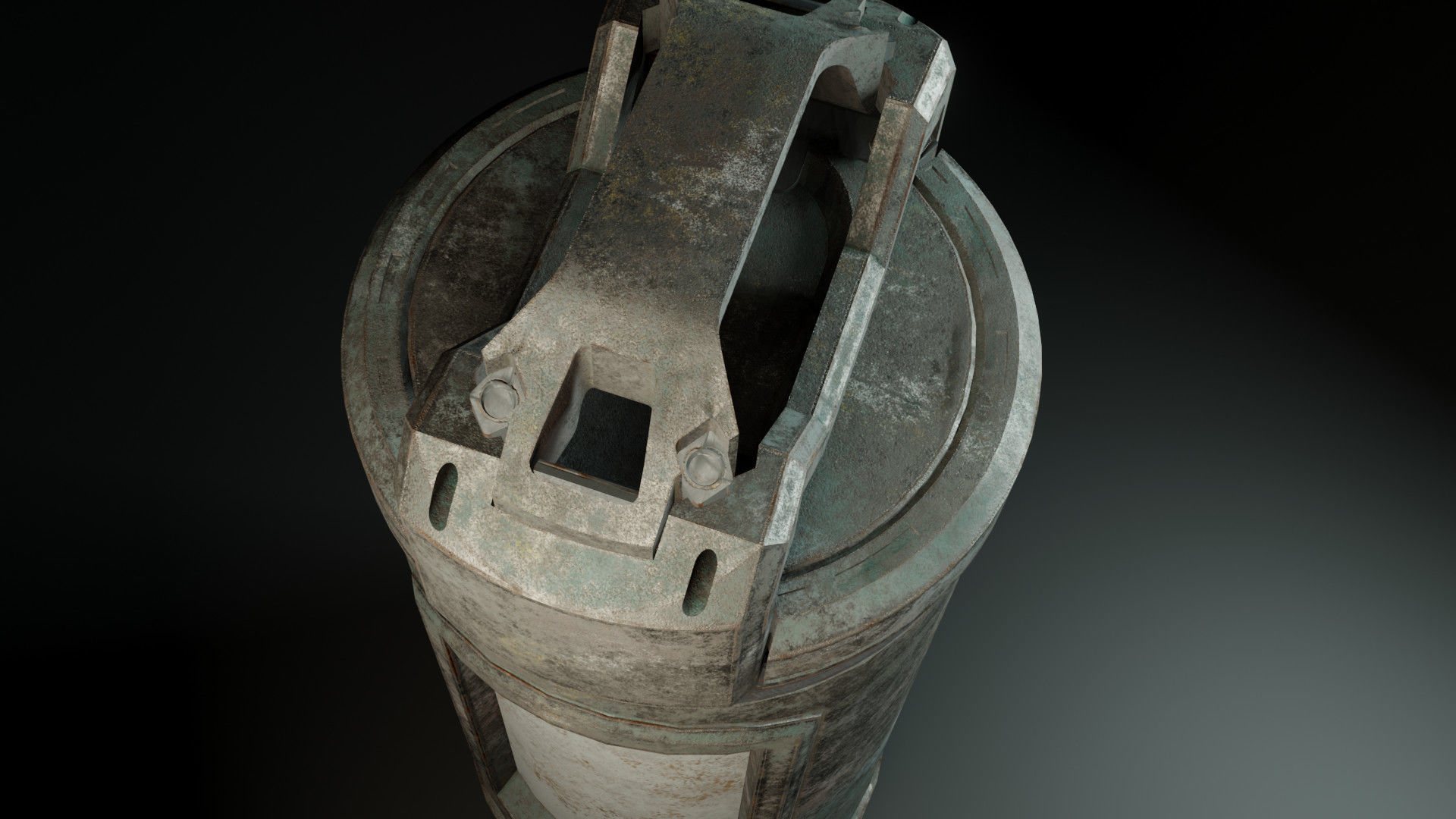 Sci-Fi Canister Cylinder Low-poly 3D model_9