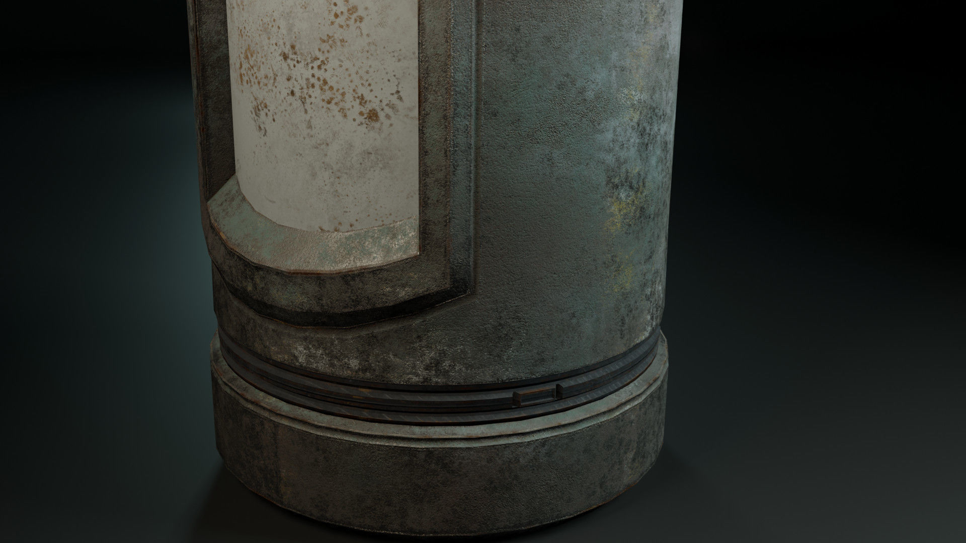 Sci-Fi Canister Cylinder Low-poly 3D model_5