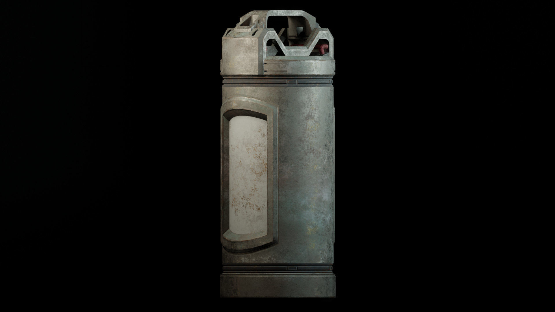 Sci-Fi Canister Cylinder Low-poly 3D model_2