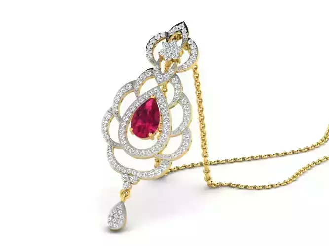 Women pendant 3dm render detail