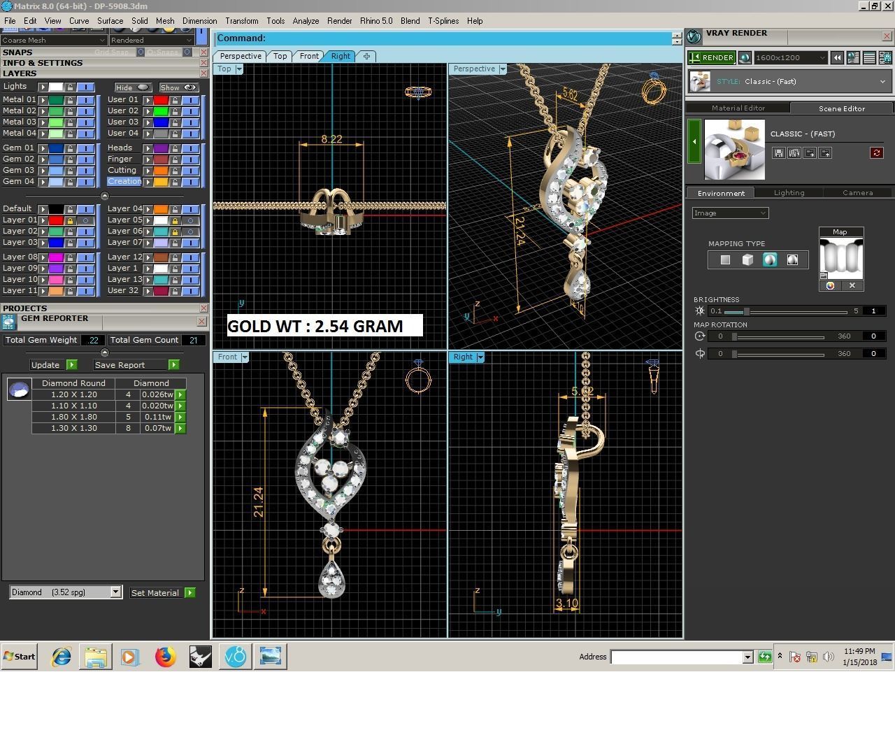 Women pendant 3dm render detail 3D print model_7