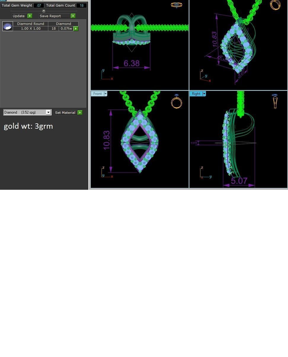 Women pendant 3dm render detail 3D print model_3