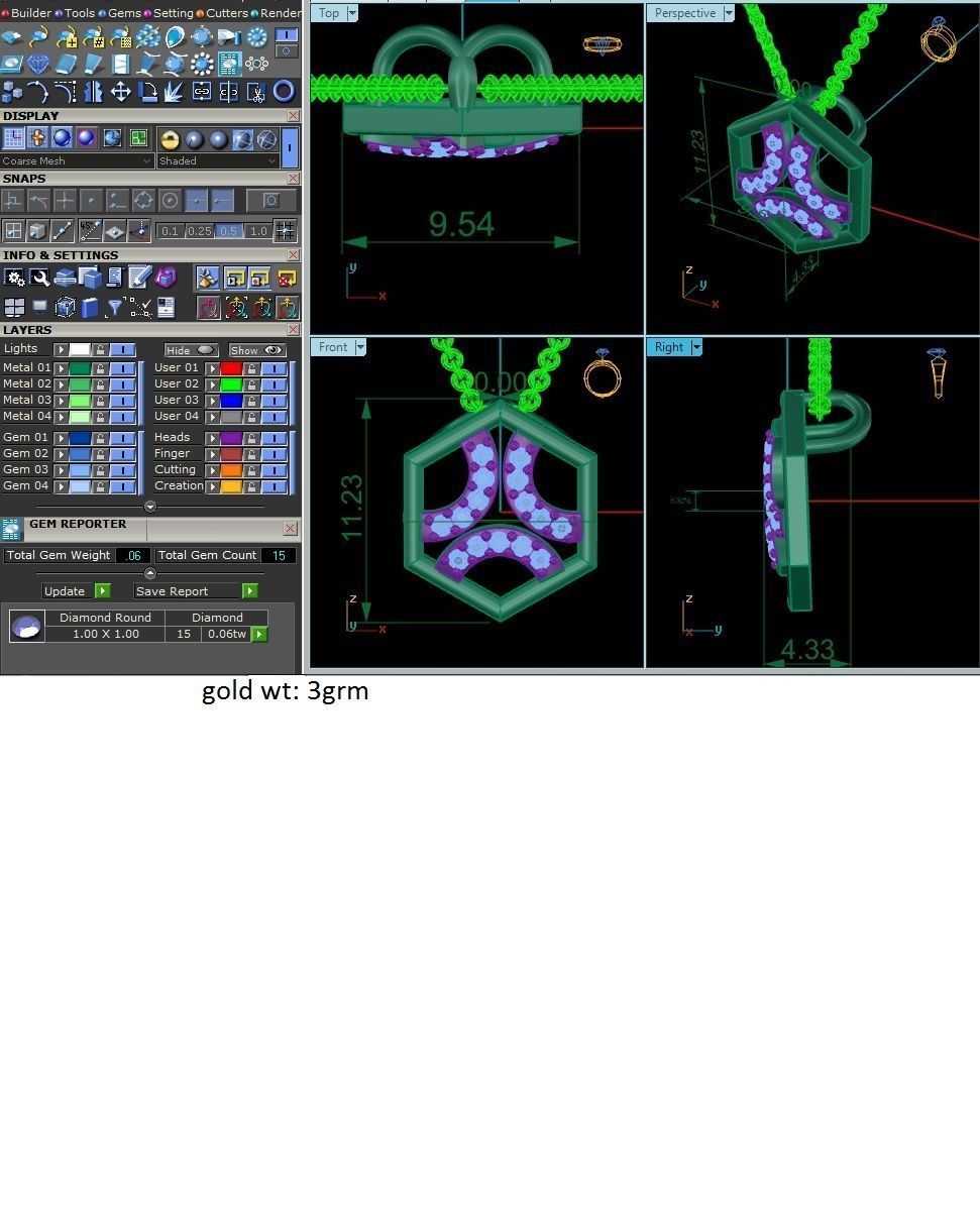 Women pendant 3dm render detail 3D print model_5