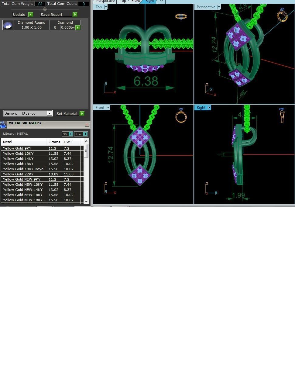 Women pendant 3dm render detail 3D print model_3