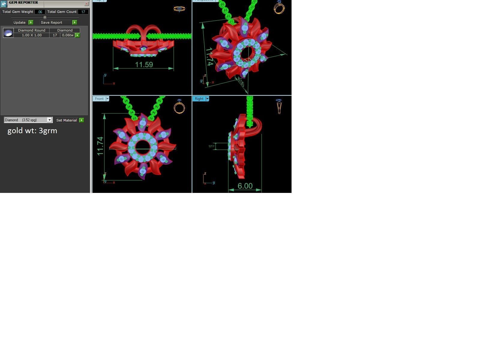 Women pendant 3dm render detail 3D print model_3