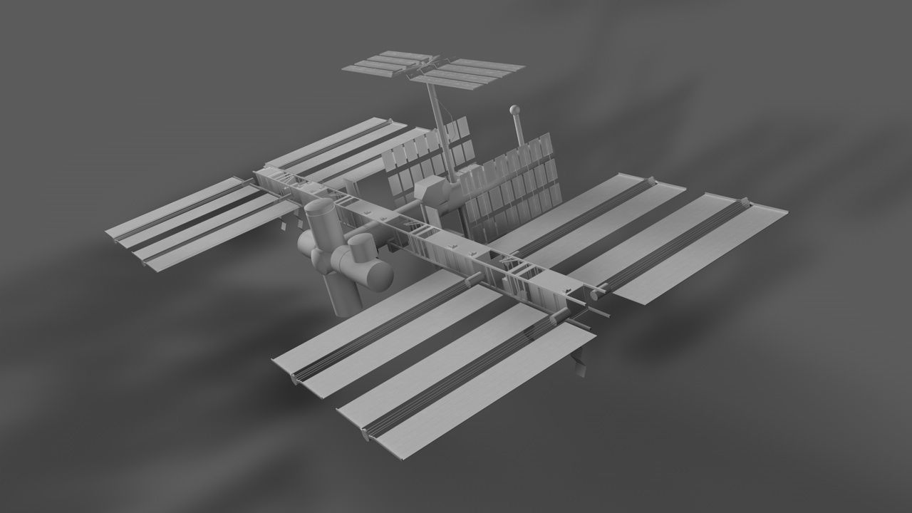 3d satellite international space station 3D model_1