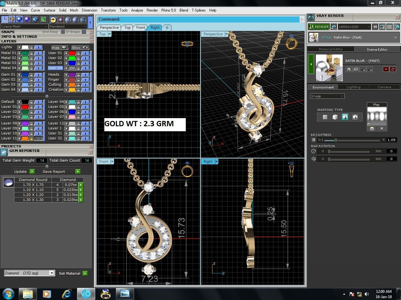 Women pendant 3dm render detail 3D print model_7