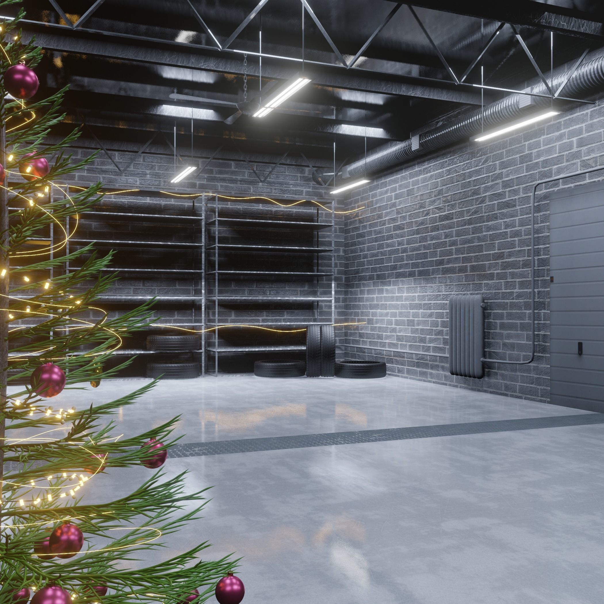 Christmas interior  3D model_2