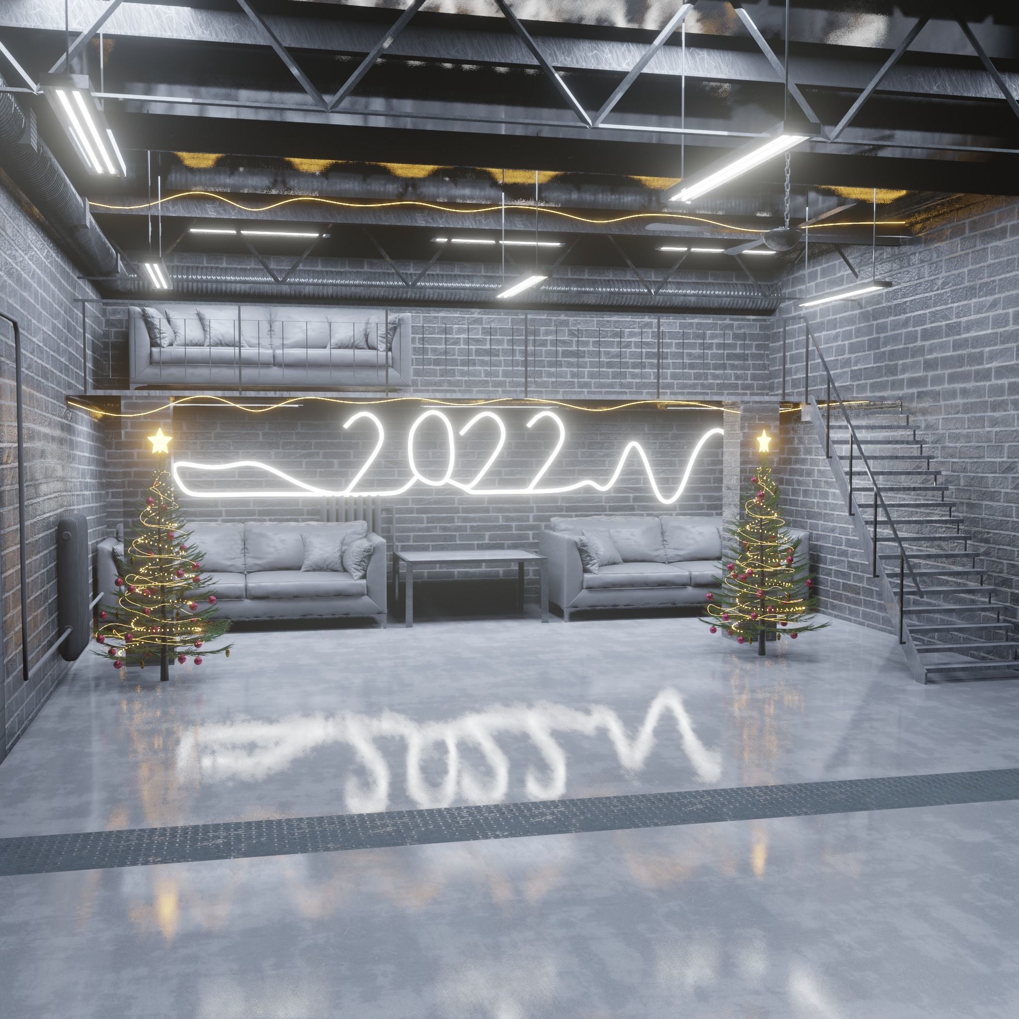 Christmas interior  3D model_5