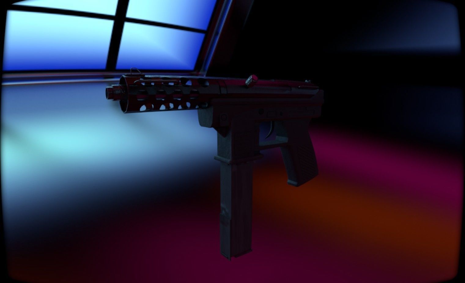LOW POLY - Tec-9 Semi-Auto SMG Free low-poly 3D model_2