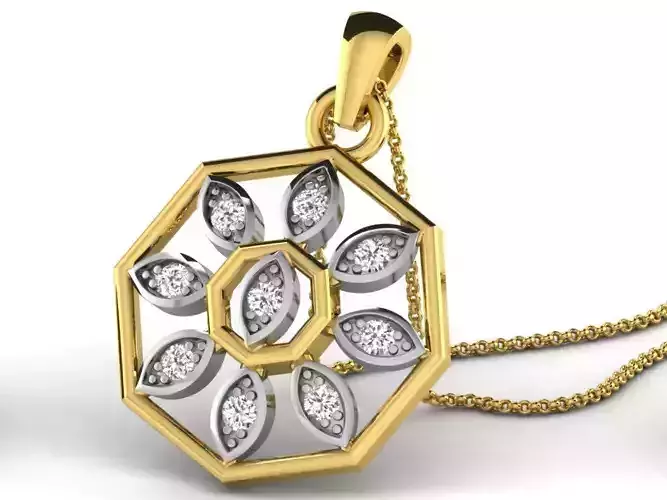 Women pendant 3dm render detail