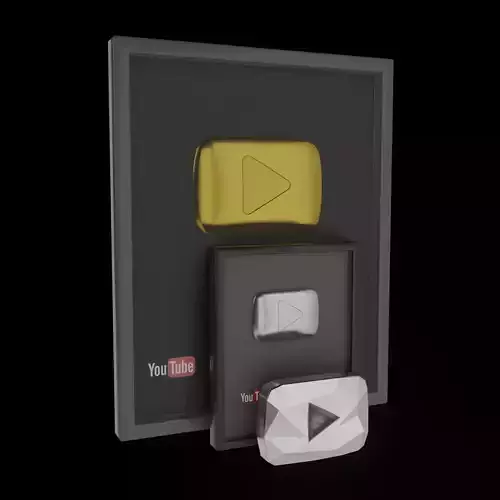 YouTube Play Buttons old 3D model
