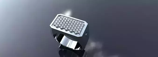 Mens Size 10 Diamond Ring Gold Silver Platinum Luxury Jewelry 3D print model