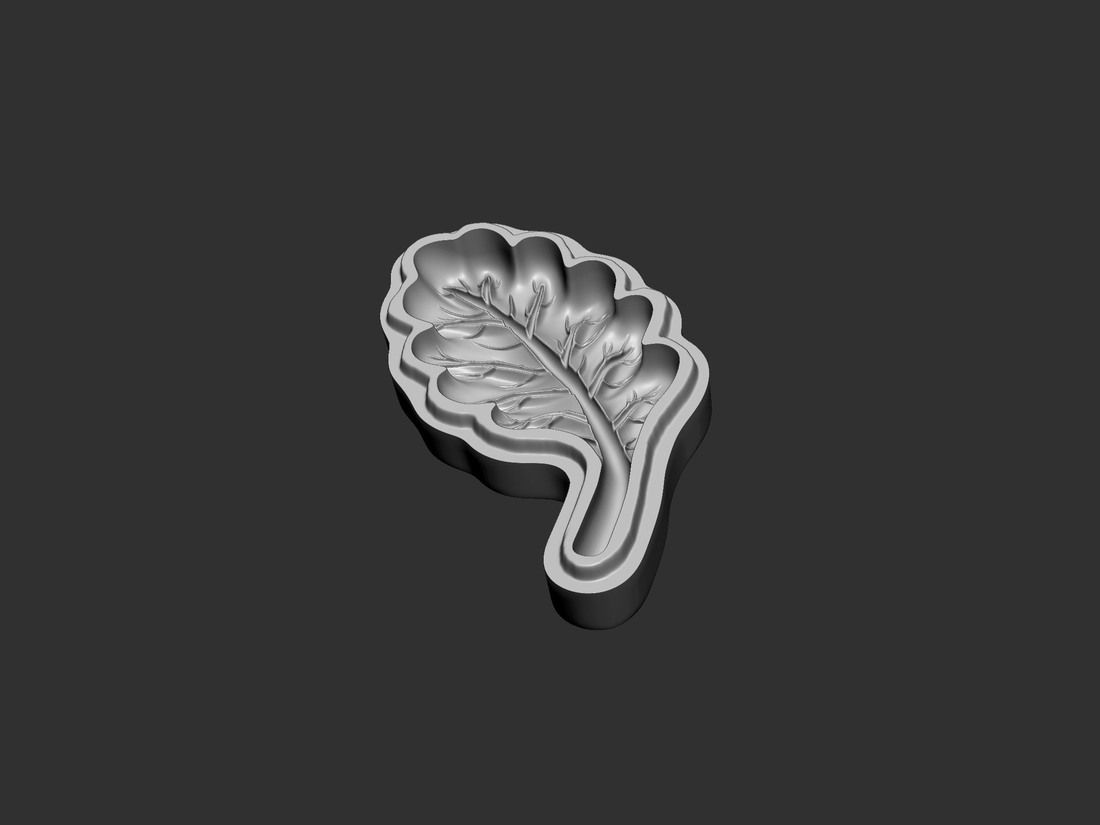 Acorn Tree Leaf Cookie Stamp 3D print model_2