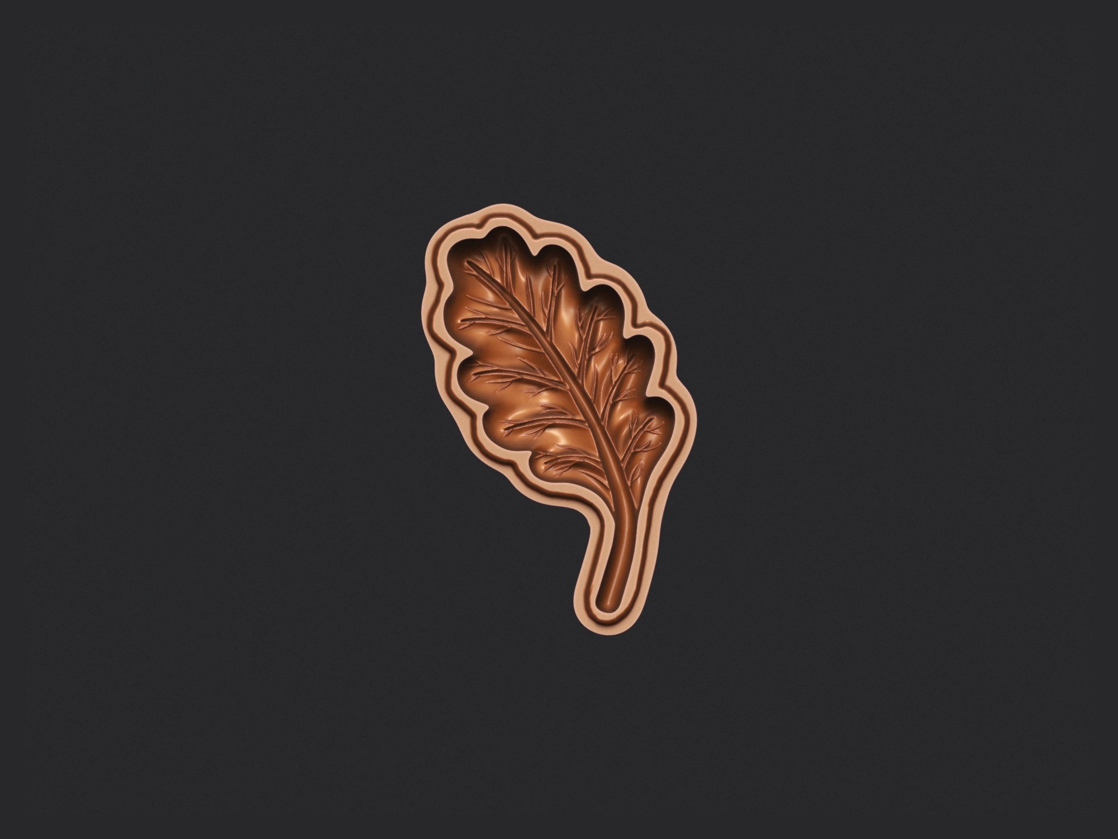 Acorn Tree Leaf Cookie Stamp 3D print model_6
