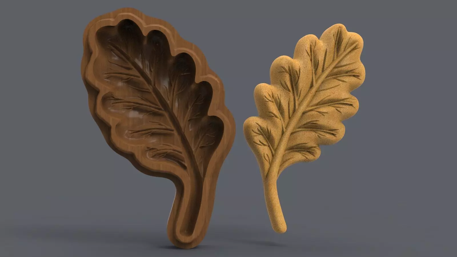 Acorn Tree Leaf Cookie Stamp 3D print model_0
