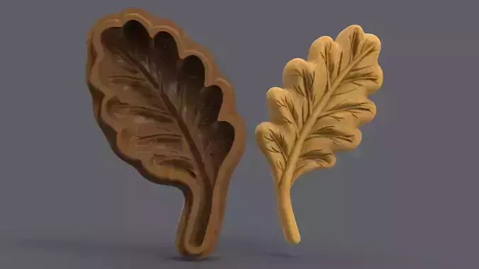 Acorn Tree Leaf Cookie Stamp 3D print model