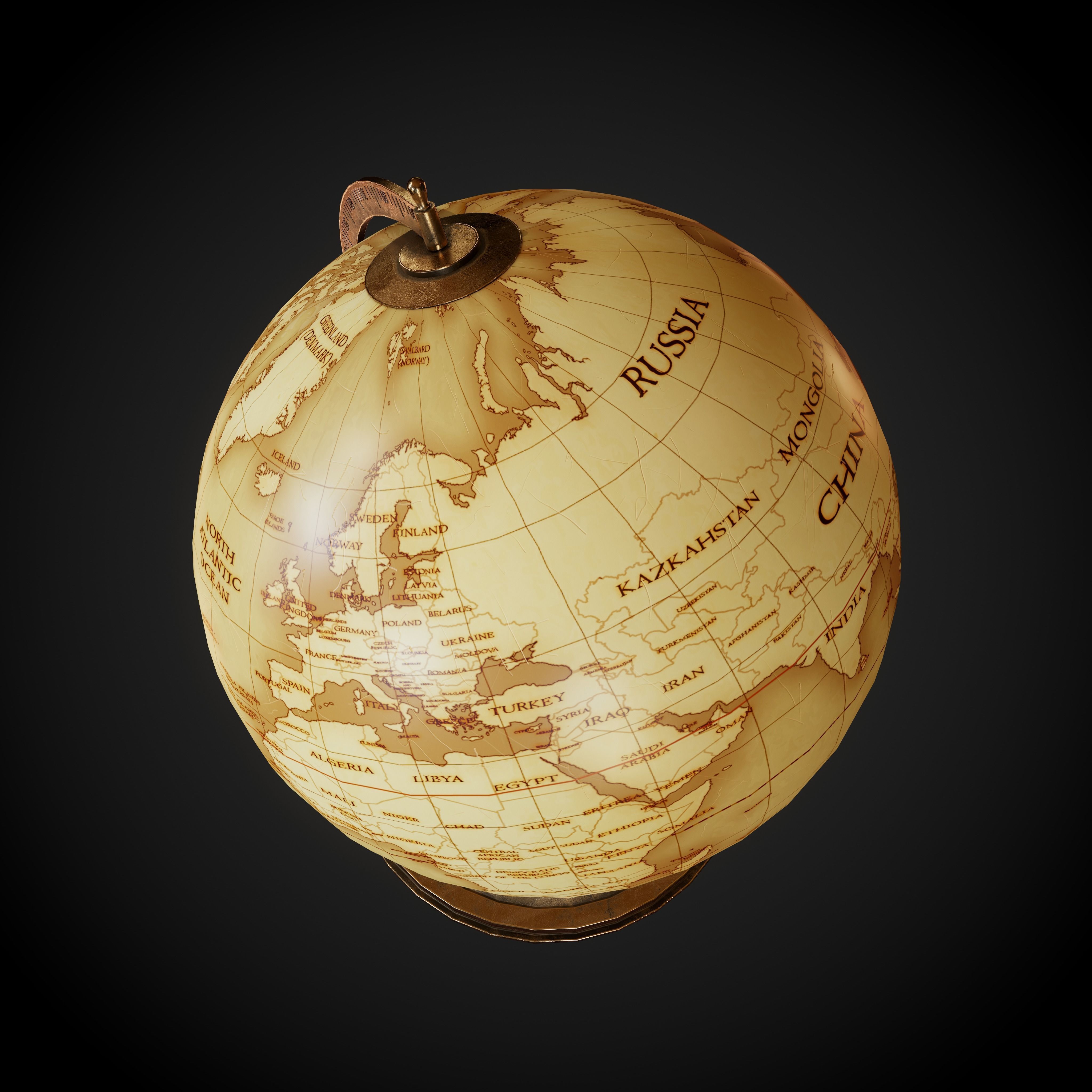 Globe 3D Model antique 3D model_8