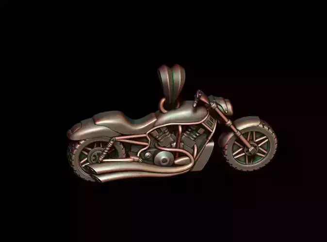 Motorcycle pendant basrelief