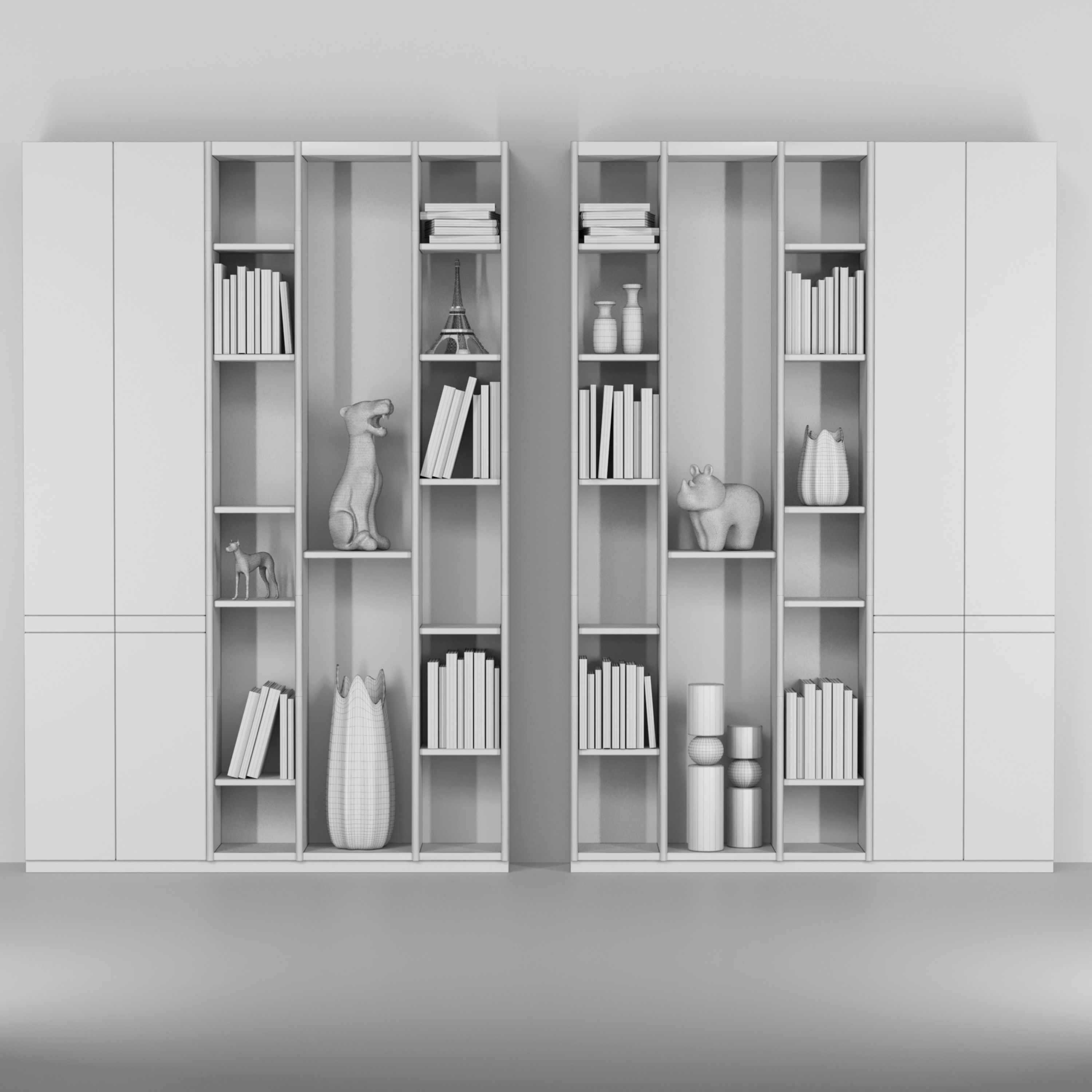 Wardrobe with decor 5 3D model_1