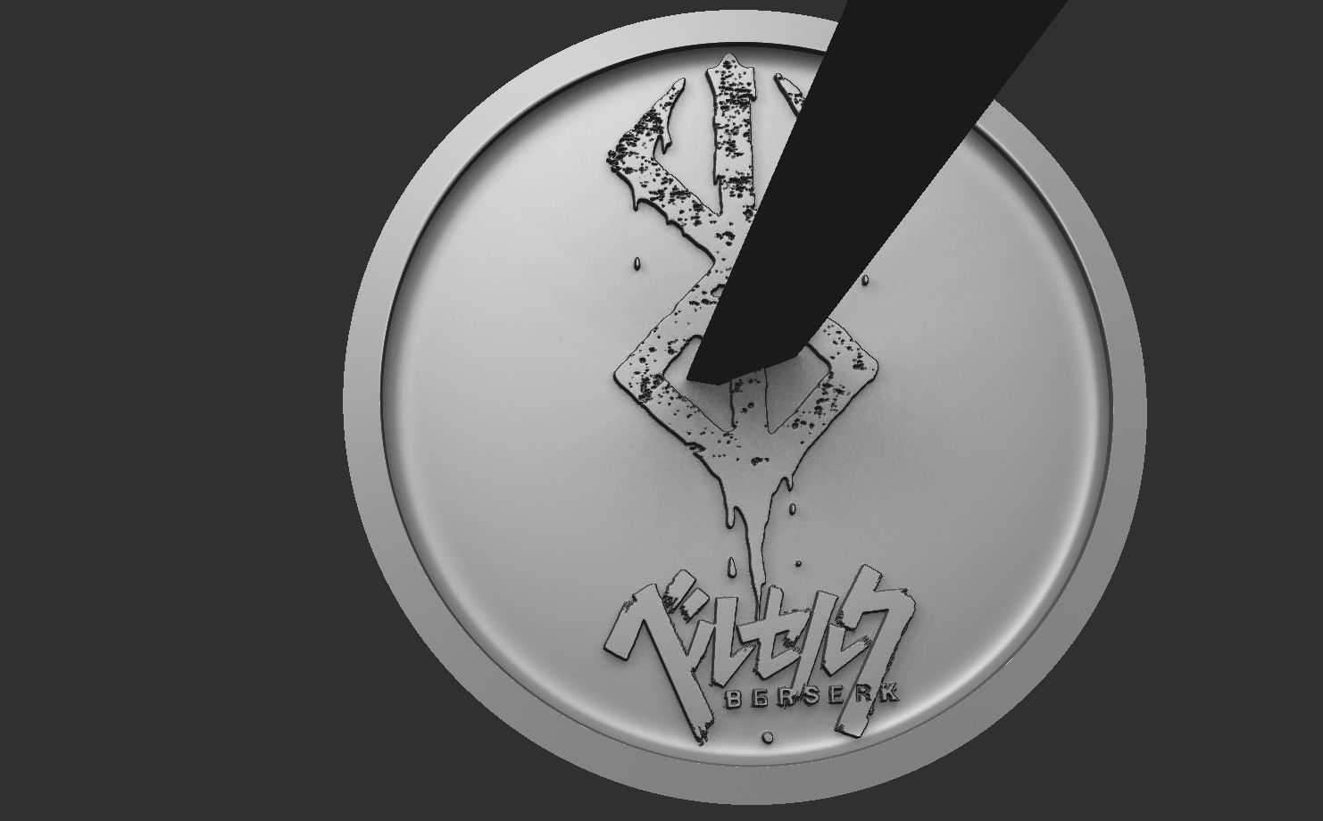 Berserk Stand with helmet sword and base 3D print model_2