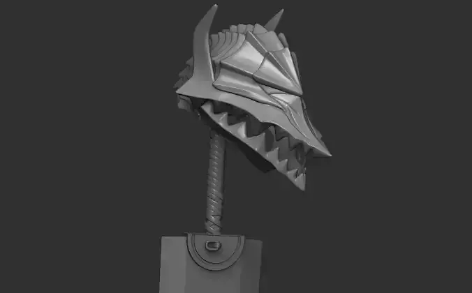 Berserk Stand with helmet sword and base 3D print model