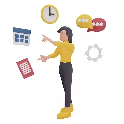 Business Woman doing Multi Tasking 