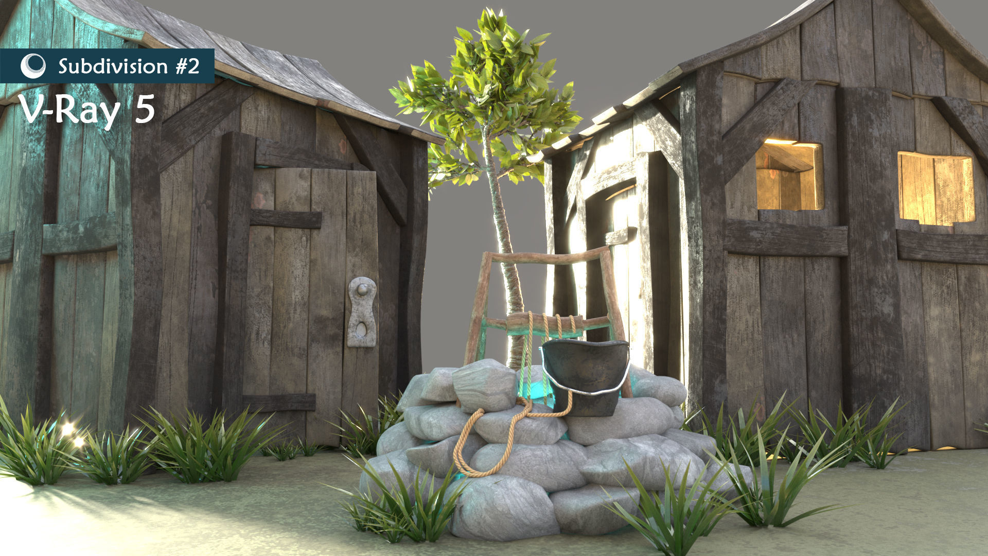 Pioneer house level 1 Low-poly 3D model_3