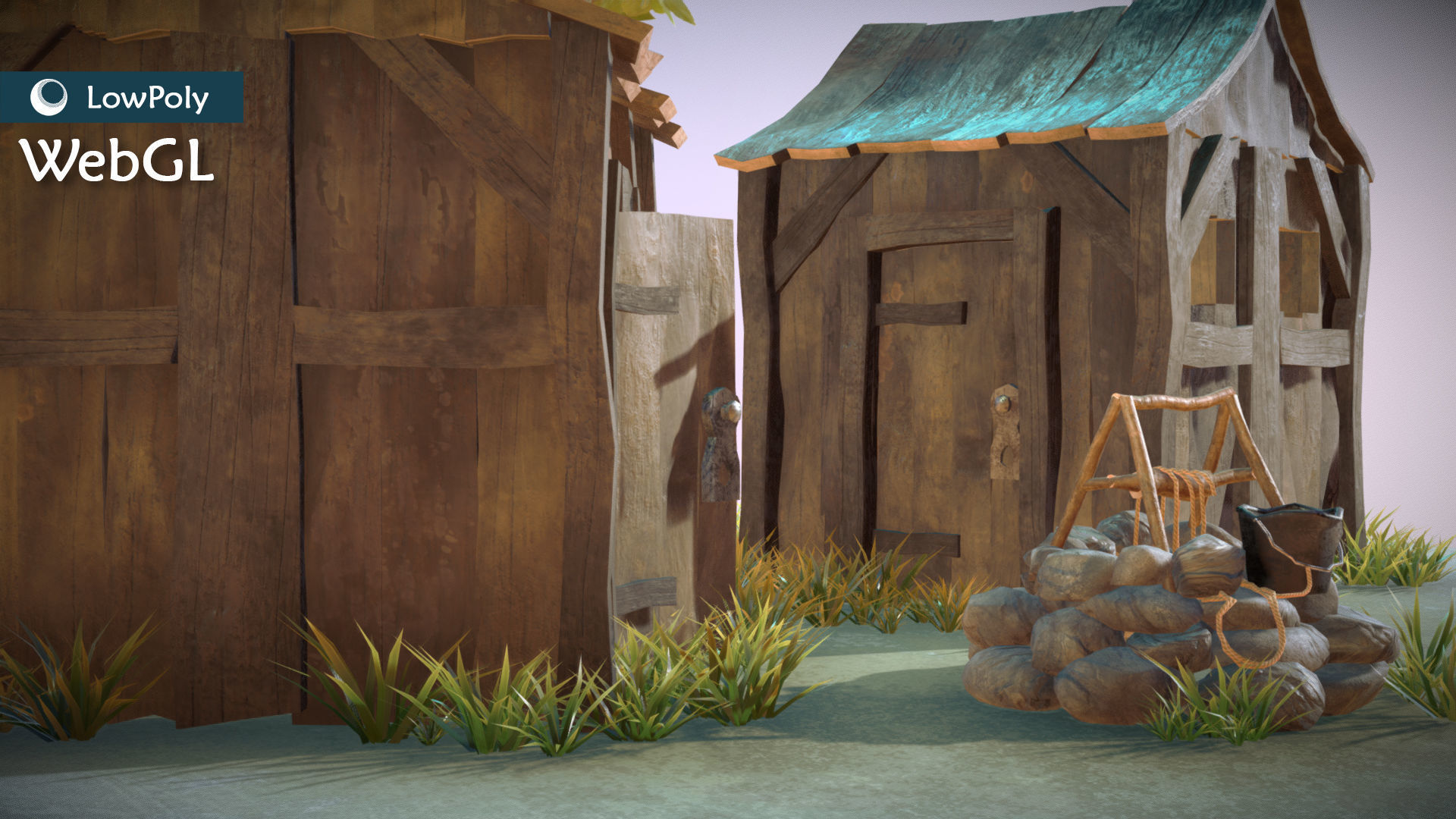 Pioneer house level 1 Low-poly 3D model_6