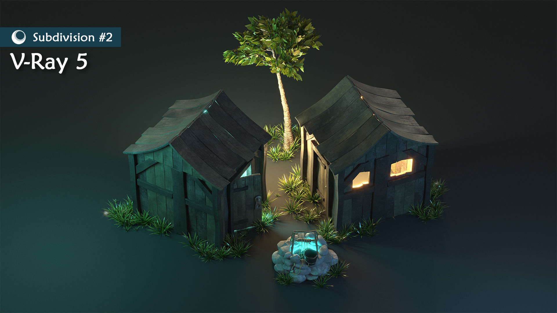 Pioneer house level 1 Low-poly 3D model_1