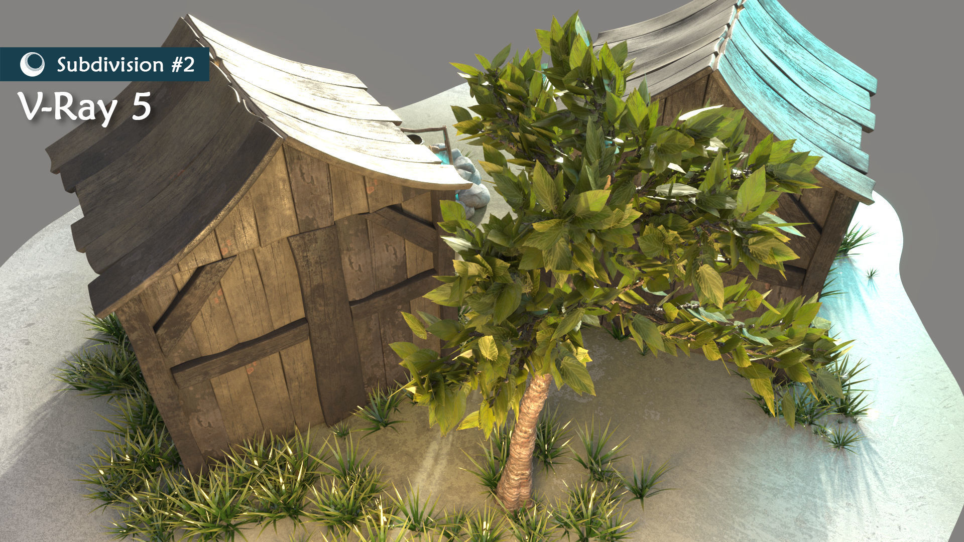 Pioneer house level 1 Low-poly 3D model_4