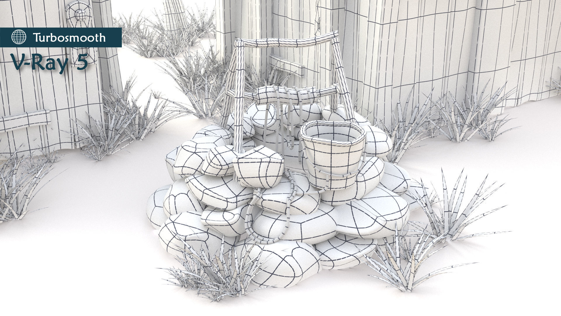 Pioneer house level 1 Low-poly 3D model_10