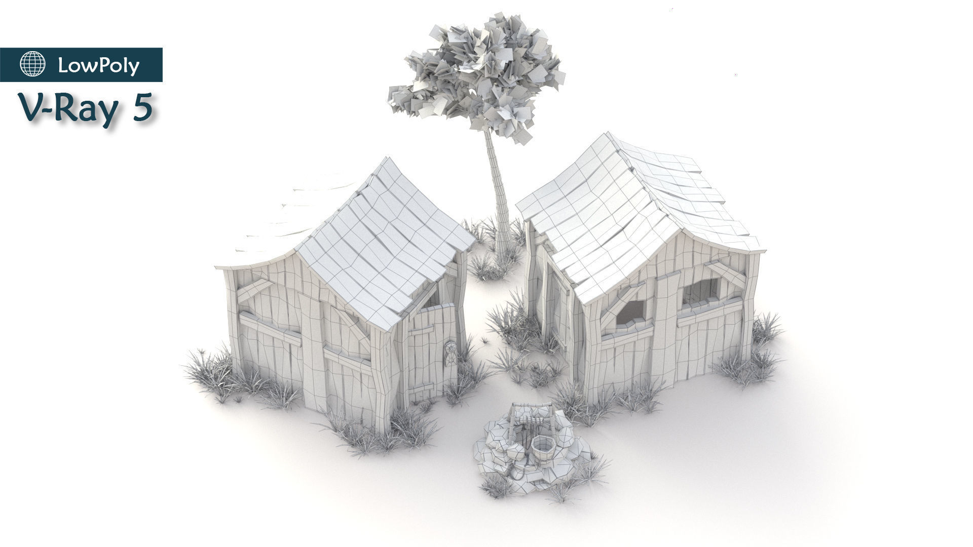 Pioneer house level 1 Low-poly 3D model_8