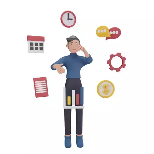 Multi Tasking CEO Handling Multiple Departments with Case