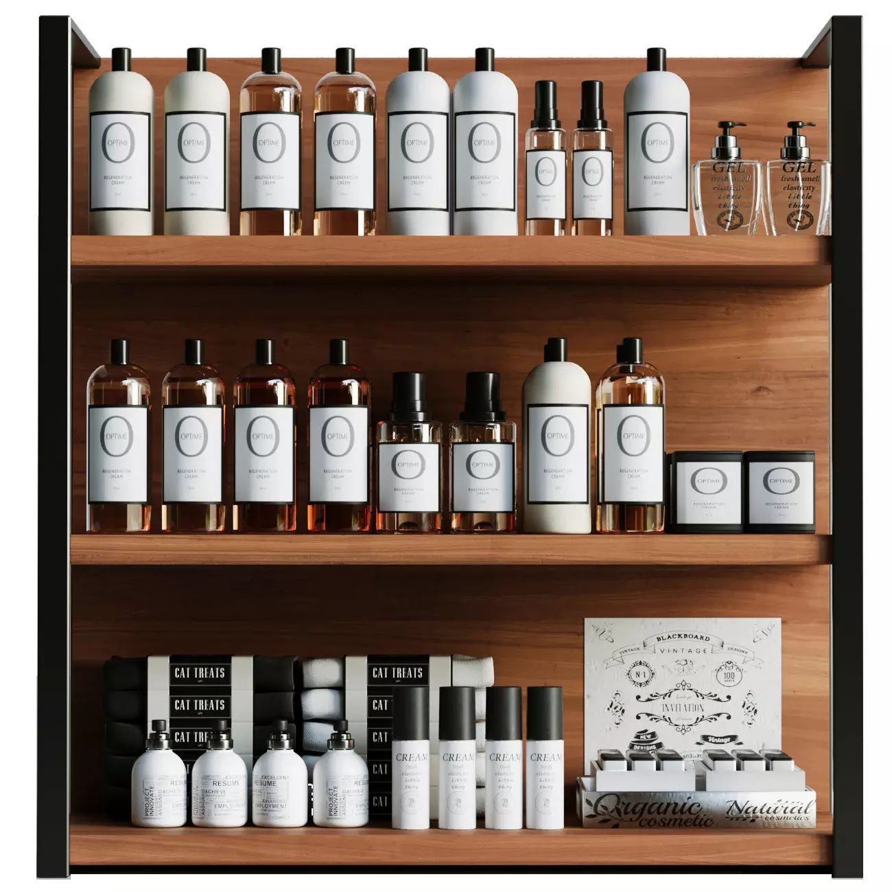 Minimalist shelf with toiletries 3D model