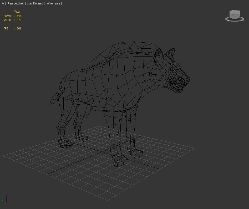 lowpoly Hyena wolf 3D model_10