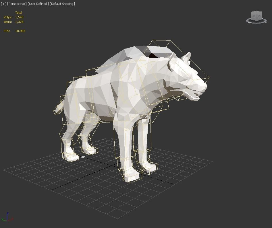 lowpoly Hyena wolf 3D model_7