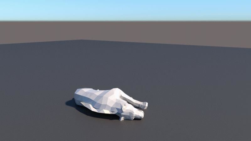 lowpoly Hyena wolf 3D model_3