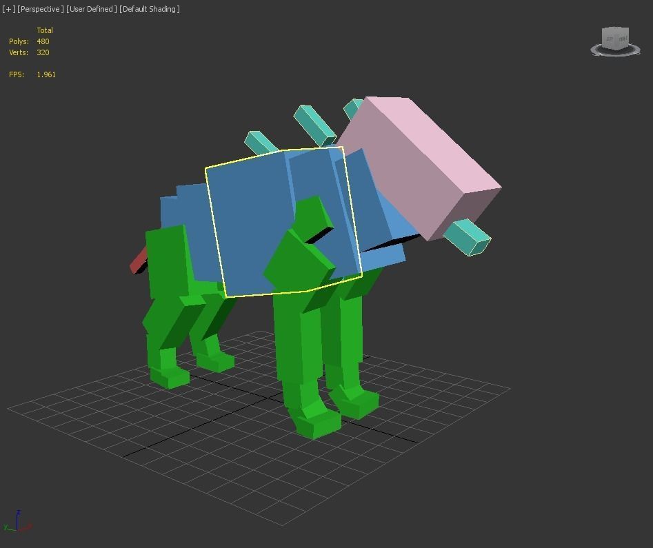 lowpoly Hyena wolf 3D model_11