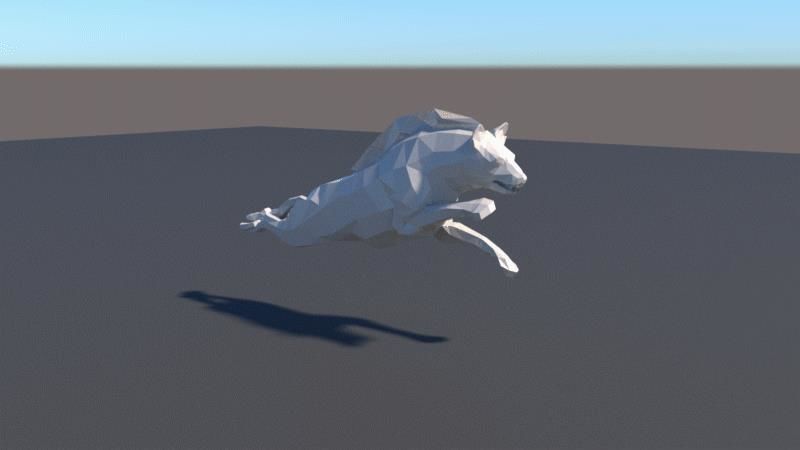lowpoly Hyena wolf 3D model_2