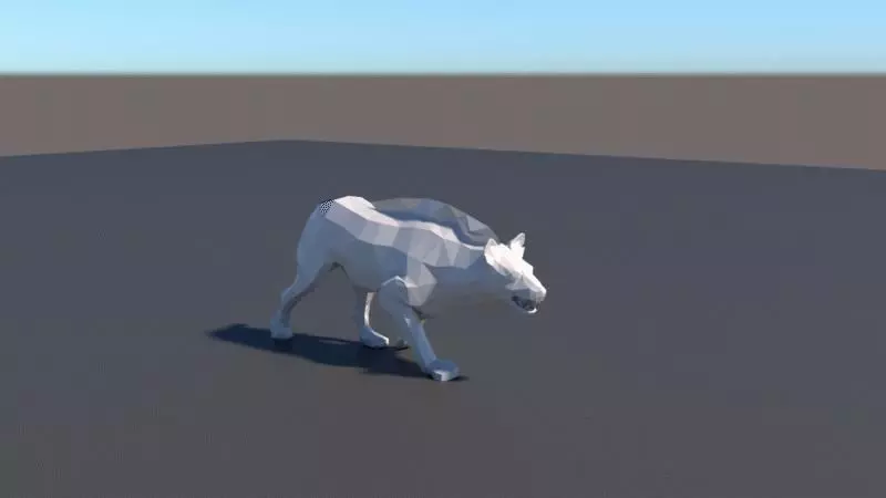 lowpoly Hyena wolf 3D model_0