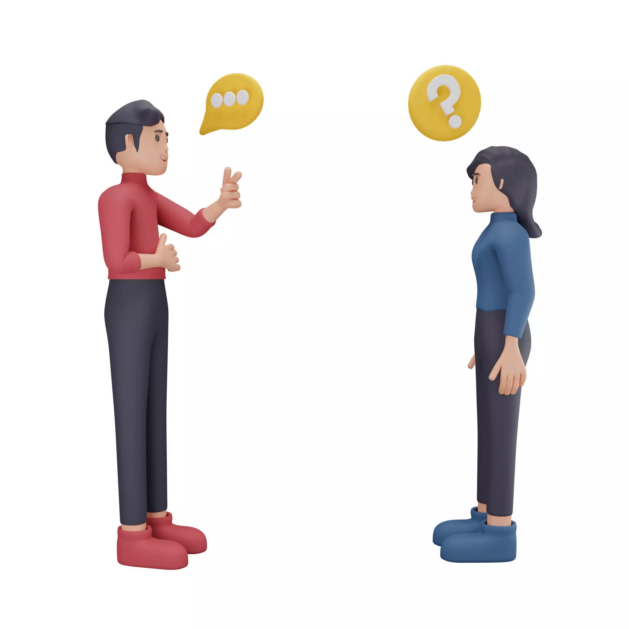 Concept About Problem Solution by Business Manager Low-poly 3D model_0