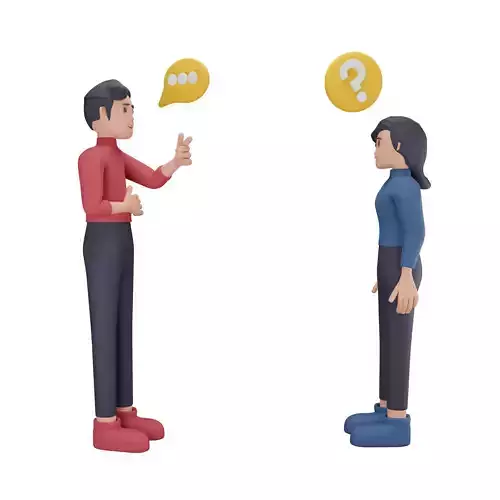 Concept About Problem Solution by Business Manager Low-poly 3D model